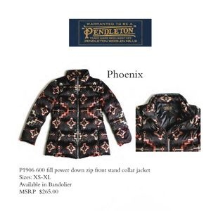 Pendleton Women's XL 600 Down Fill Phoenix Aztec Print Black Puffer Coat